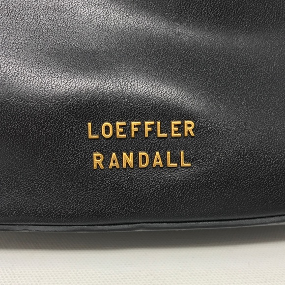 Loeffler Randall Greta Leather Shoulder Bag, Size M - Black/Gold Women's - Picture 8 of 16